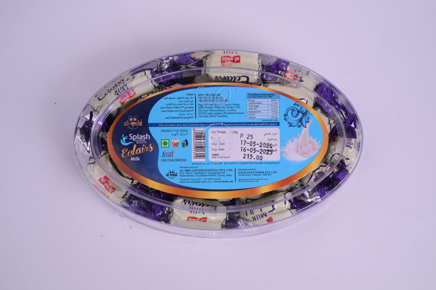 SPLASH PREMIUM QUALITY ECLAIRS MILK FLAVOUR  350g
